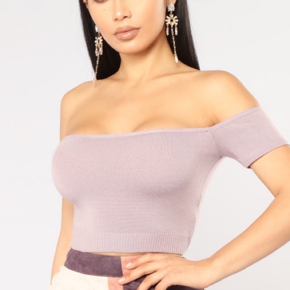 SOLD NWOT fashion nova off the shoulder crop - Picture 2 of 2